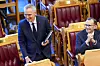 Finansminister Jens Stoltenberg og utenriksminister Espen Barth Eide før finanstalen i Stortinget.