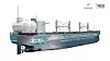 Deltamarin har designet Ultramax-bulkskipene på 63.000 dødvekttonn for Pherousa Green Shipping. Ammoniakk (NH3) omdannes til hydrogen og nitrogen om bord i cracker. Hydrogen (H2) omdannes til strøm i 12 MW PEM-brenselceller.