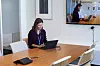 Møteromsutstyr og bærbare PC-er med HP Presence integrerer alle sømløst i møtet, uansett om de er på kontoret eller sitter et annet sted. Foto: NEW Productions AS