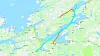 De tre første prosjektene med autonome skip i Trondheimsfjorden (Autonomous Ship Transport at Trondheimsfjorden – ASTAT) er på 80-90 kilometer. I 6 knop kan distanse gjøres på ca. 8 timer. Gul rute: Lokal transportrute mellom Jøssna terminal og Orkanger og Trondheim. Blå rute: Tømmer fra Orkanger til Skogn. Oransje rute: Pukk og stein fra Verrabotn til Trondheim. Bilde: Kjersti Magnussen/Google Maps