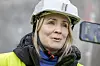 Byråd for miljø og samferdsel i Oslo, Marit Kristine Vea, på en av byggeplassene til Fornebubanen.