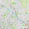 Kart over strekningen hvor tunnelen vil gå. Nøyaktig trasé er unntatt offentlighet i henhold til beredskapsforskriften. Skjermbilde: Statnett