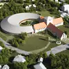 Dette er vinnerutkastet etter arkitekturkonkurransen av nytt Vikingskipsmuseum. Illustrasjon: AART architects/Statsbygg