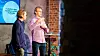 Matserstudentene Ola Thorund Jacobsen og Jonas Dammen presenterer resultater fra blockchain prosjektet med Equinor «Shaping the future of Energy» under Oslo Innovation Week.