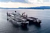 Pioneering Spirit er verdens største løftefartøy og er like langt som Empire State Building er høyt. Her har det ankommet Klosterfjorden.
