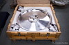 Et av de første ferdige aluminiumshjulene til Bloodhound. Det veier 105 kg og skal tåle over ti tusen omdreininger i minuttet.