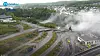 Sprengingen av bruene over Farriselva ved Larvik ble flyttet fram to timer for å unngå den kraftige vinden som var meldt, men alt gikk etter planen. (Foto: Orbiton).