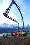 I løpet av 48 timer med kontinuerlig støp ble betongarbeidet på den nye Hålandsbrua ferdig.