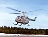 Jomfruferden med Bo 105 med Wilfried von Engelhardt (1928-2015) bak stikka. Foto: Airbus Helicopters
