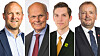Fra venstre: Ole André Myhrvold (Sp), Michael Tetzschner (Høyre), Kristoffer Robin Haug (MDG), Terje Halleland (Frp).