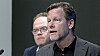 Konsernsjef Jimmy Bengtsson (foran) og finansdirektør Jørgen Porsmyr i Veidekke leverer milliardoverskudd og tykke og velfylte ordrebøker.