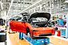 Fra produksjonslinjen til BMW i3. Foto: Tom Werner/BMW
