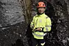 Mark Park i EarthGrid ved bergmassene som er brent ut. Foto: Bjørn Olav Amundsen