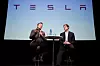 Elon Musk og Jeffrey B. Straubel fra Tesla Motors besøkte Oslo 1. februar.