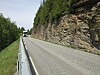 E16 ved Løkjisberget Vestre Slidre i Valdres, før utbyggingen.