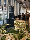 Modell av skyskraperen Det store blå står utstilt i Aker Solutions' lokaler på Fornebu. 10102018. Foto: TU Bygg