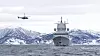 Under øvelse Joint Viking ble det gjennomført Lowpass med NH90 helikopter og fregatten KNM Helge Ingstad // Lowpass with NH90- helicopter and KNM Helge Ingstad during excercise Joint Viking.