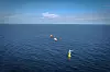 Kommandosentralen: Under testingen utenfor Karmøy hadde Makani en kommandosentral om bord i en lekter som ble holdt i posisjon av en taubåt med dynamisk posisjonskontroll. Foto: Makani