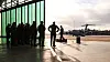 Soldatene samlet på Gardermoen før avreise.