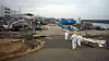 Ødeleggelsene ble massive da jordskjelvet og tsunamien rammet Fukushima Daiichi-anlegget 11. mars 2011.