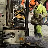 Vannspruten sto da Bosum Boring boret en 800 meter dyp energibrønn i Asker i 2016. Illustrasjonsfoto: Øyvind Lie