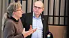 Bane Nor-sjef Gorm Frimannslund (t.h) og utviklingsdirektør Stine Undrum (t.v) kalte inn til flere pressebrief for å holde mediene oppdatert om status på Follobanen. Foto: Eirik Helland Urke