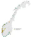 Ladeanlegg for ferjer og landstrømanlegg ved kai per august 2021. Vestlandet har desidert Illustrasjon: SSB