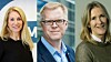 Julie Brodtkorb, administrerende direktør i MEF, Ari Soilammi, fungerende administrerende direktør i RIF og Kari Sandberg, administrerende direktør i EBA.
