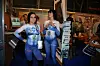 Bodypaint: Enkelte utstillere brukte mer kreative metoder for å få oppmersomhet.