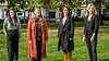 De er totalt er fire personer i Norges forskningsråd som jobber med de to ordningene Offentlig sektor-ph.d. og Nærings-ph.d. Fra venstre: Nikita Kaur Thind, Cathrine Sørensen, Lisbet Straume, Marie Haaland. Foto: Delta V