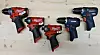 Dette er modellene som er testet. Fra høyre: Bosch 10.8V-EC (referanse), Bosch 12-35, Milwaukee M12 FDD, Milwaukee M12 FQID og Milwaukee M12 FID