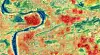 Den blå slangen er elven Vltava, med sine 430 kilometer er landets lengste elv. Foto: European Space Agency