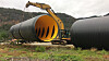 Wavin XL er betydelig lettere enn tradisjonelle betongrør.