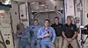 Doug Hurley (f.h.) og Bob Behnke på plass i Den internasjonale romstasjonen ISS sammen med den amerikanske astronauten Chris Cassidy (i midten) og de to russiske kosmonautene Anatolij Ivanishin og Ivan Vagner