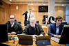 Advokatene Kyrre Eggen og Arve Martin Hyldmo Bjørnvik i Oslo tingrett der Bane Nor og entreprenørfellesskapet Acciona Ghella JV (AGJV) møtes i en omfattende rettssak om sluttoppgjøret for Follobanen. Foto: Stian Lysberg Solum/NTB