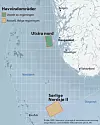 Regjeringen har foreslått å åpne et område utenfor Karmøy og et annet område utenfor Hammerfest for flytende havvind. Norske aktører virker mer sultne på å åpne Sørlige Nordsjøen II. Illustrasjon: Regjeringen