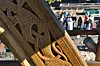 SPANJOLER: I bakgrunnen ser vi Oseberg-prosjektets frivillige turistguide, Holly Hollins, ledsage en gruppe spanske turister.