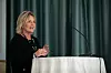 Professor Ingrid Schjølberg holder et innlegg om digitaliseringspakken i statsbudsjettet for 2021. Foto: Kai T. Dragland/NTNU