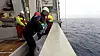 Mange forskere fra mange fagområder deltar i det store prosjektet - som pågår over en seksårsperiode. På bildet hentes vannprøver for å kartlegge tungmetaller i havet.